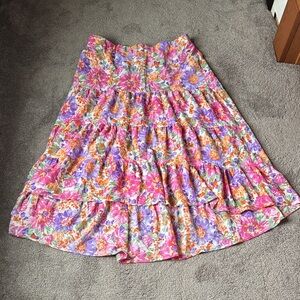 Simply Fun Multicolor Floral Skirt SIZE 2XL